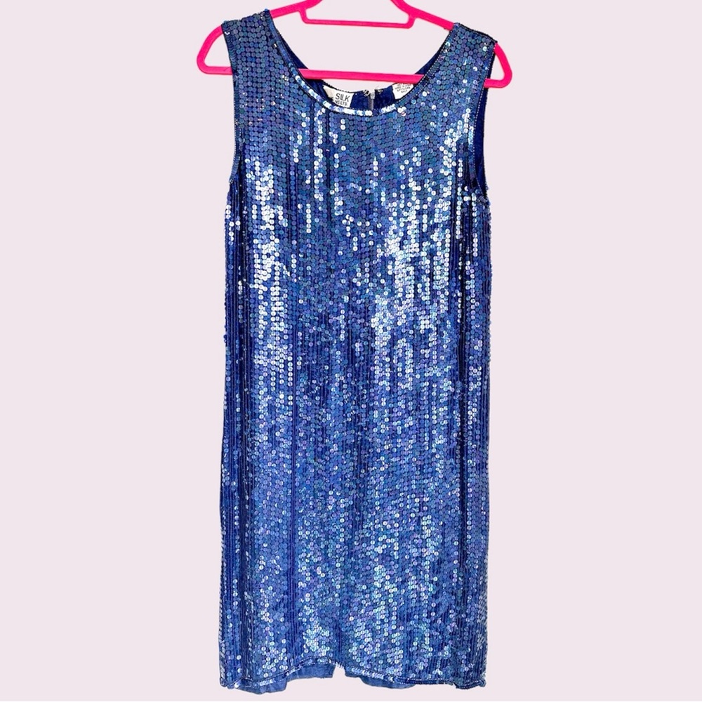 Vintage silk sequin mini dress